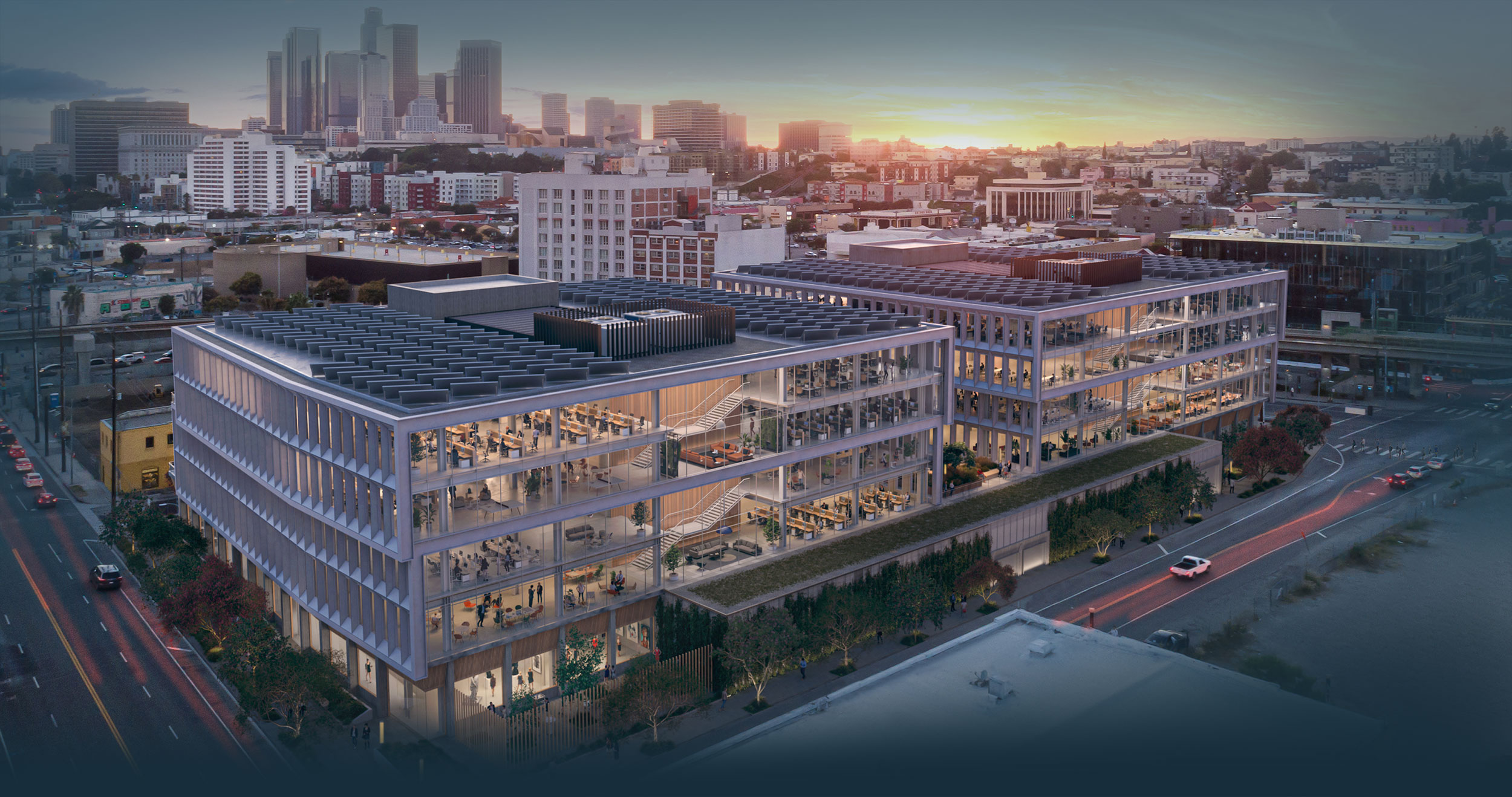 130 College Street - Aerial Rendering at Dusk 130 College Street - Aerial Rendering at Dusk